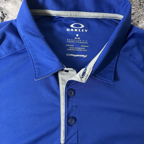 Oakley Men's Short Sleeve Polo Shirt Size Medium, Blue - Picture 2 of 5